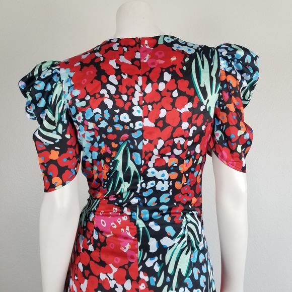 Elliatt Donna Party Faux Wrap Mini Dress in Multi-Color Floral Print Size XS - Picture 7 of 12